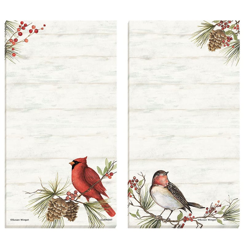 Current Cardinal Woodland Birds Magnetic Holiday Notepad Set â€“ Set of 12 Memo Pads, 6 Designs, 30-Sheet Pads, 3Â½ x 6Â½ Inches, Shopping List, To-Do Notes, Printed in The USA - Image 3